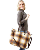 Plaid Check Weekend Tote Bag
