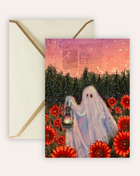 Twilight Sunflower Ghost Fine Art Greeting Card