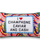 Caviar and Cash Needlepoint Pillow