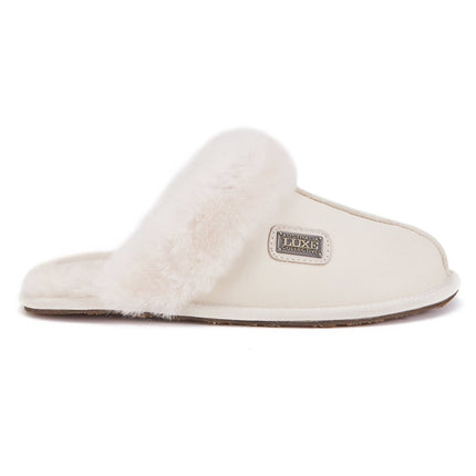 CLOSED MULE SATIN PALE