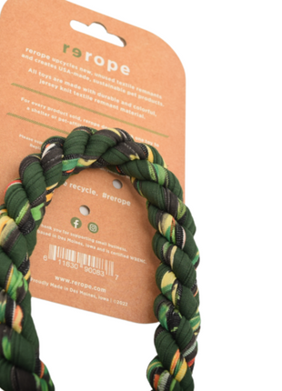 ReRope Small Looper with Tennis Ball Upcycled Fabric Rope Dog Toys