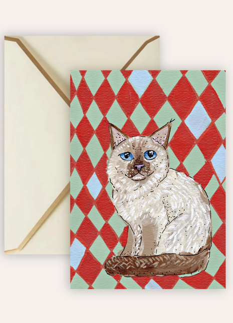 Birman Cat Fine Art Greeting Card