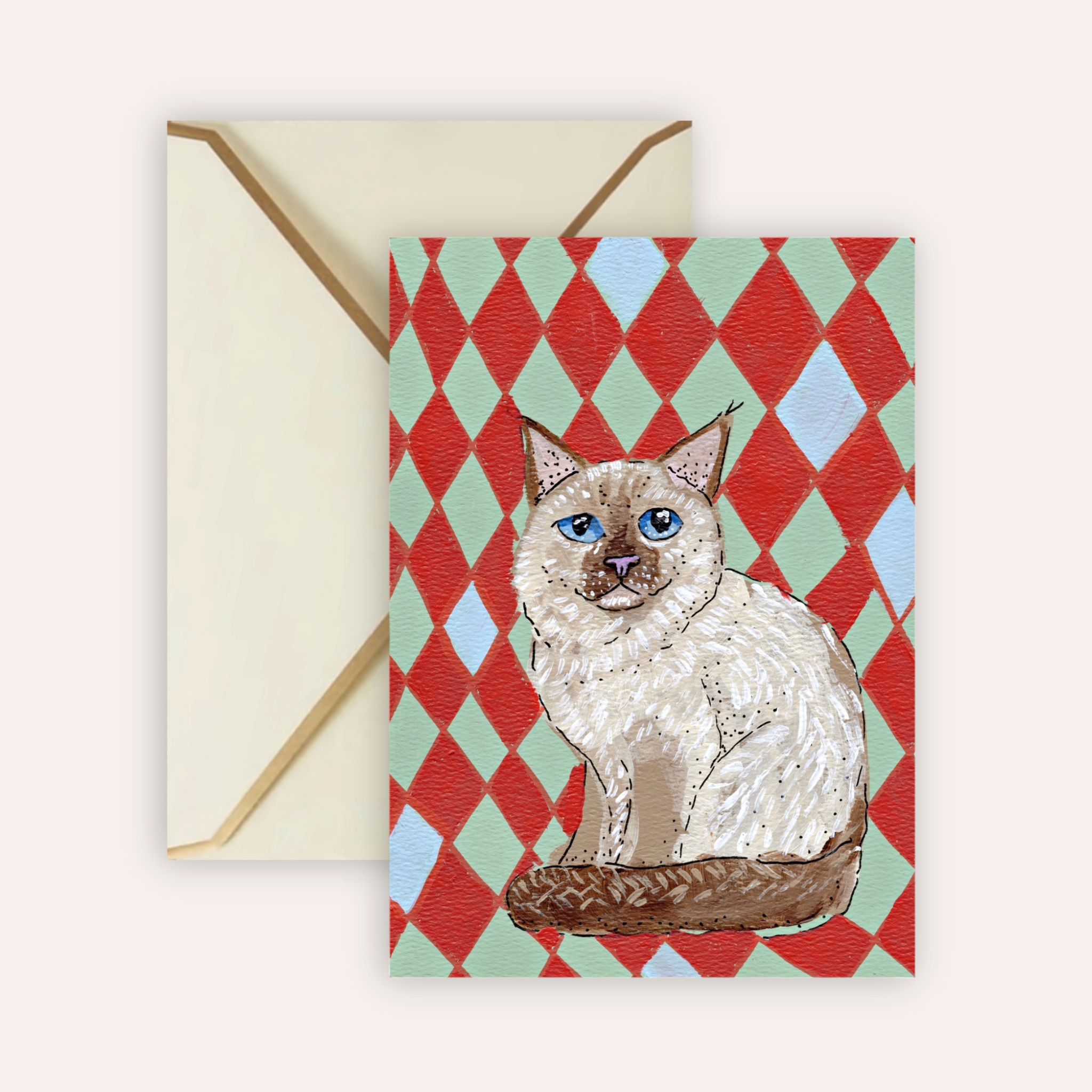 Birman Cat Fine Art Greeting Card