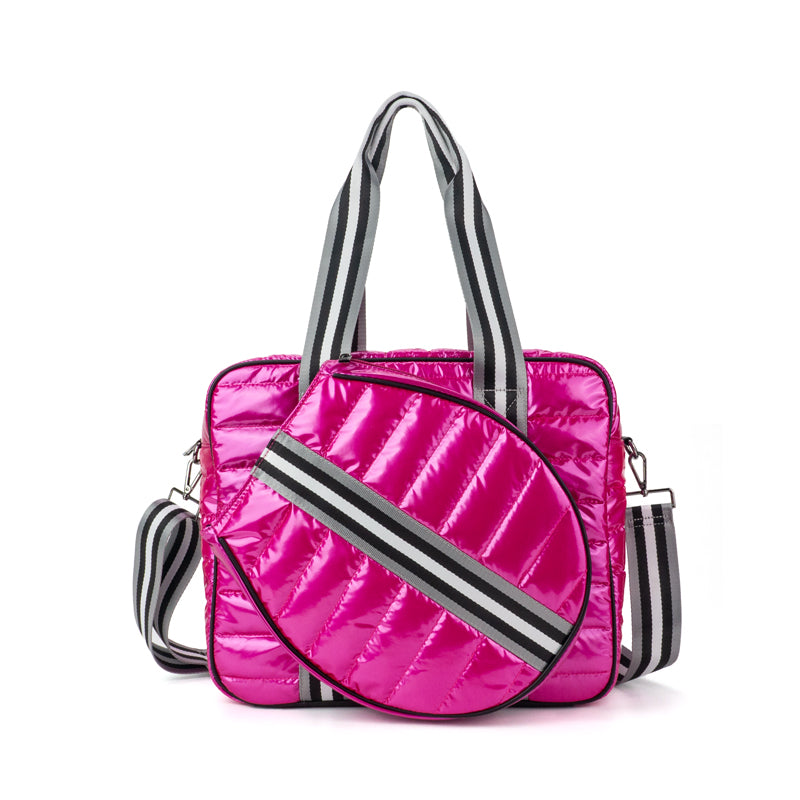 The Brooke | Tennis Puffer Duffel Sport Bag | 6 Colors Electric Pink Tennis Bag Babs+Birdie