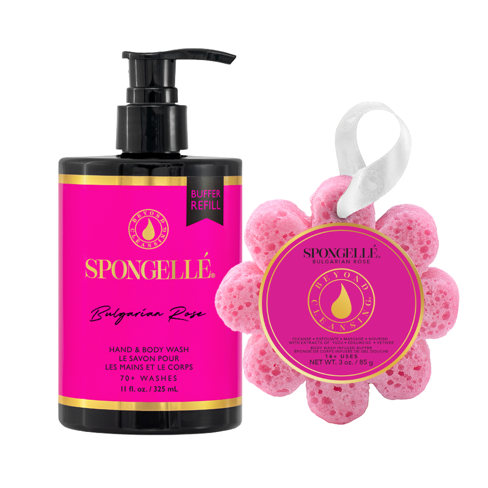 Bulgarian Rose Boxed Flower & Body Wash Refill Set Body Gift Set Spongellé