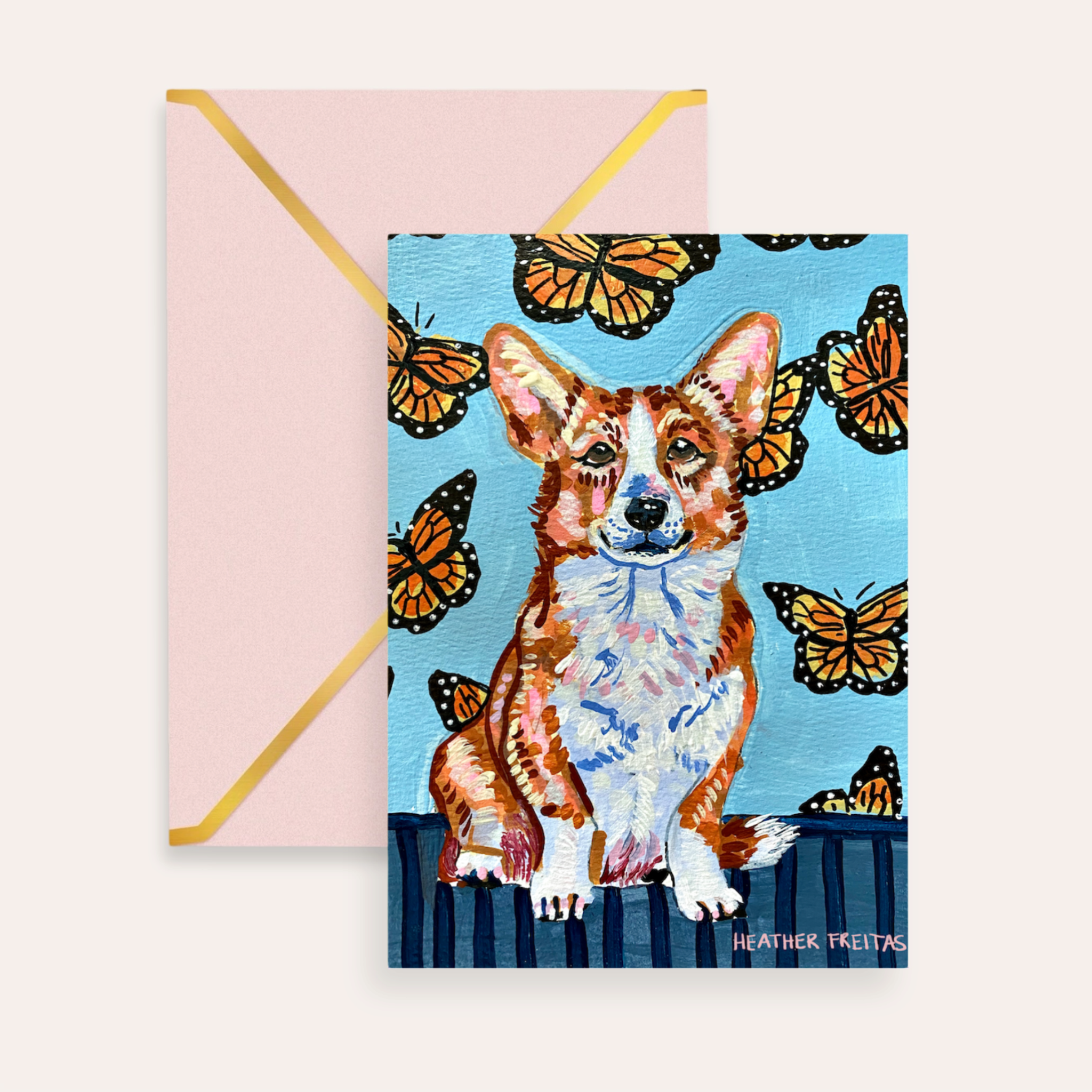 Corgi Fine Art Greeting Card