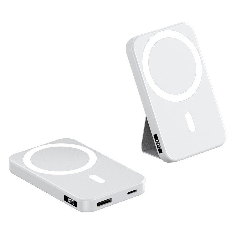Fast Charging Portable 10000mah Wireless Magnetic Power Bank with mini Stand 22.5W A89 bracket 20W white 5000 V.I.P Digital Presence