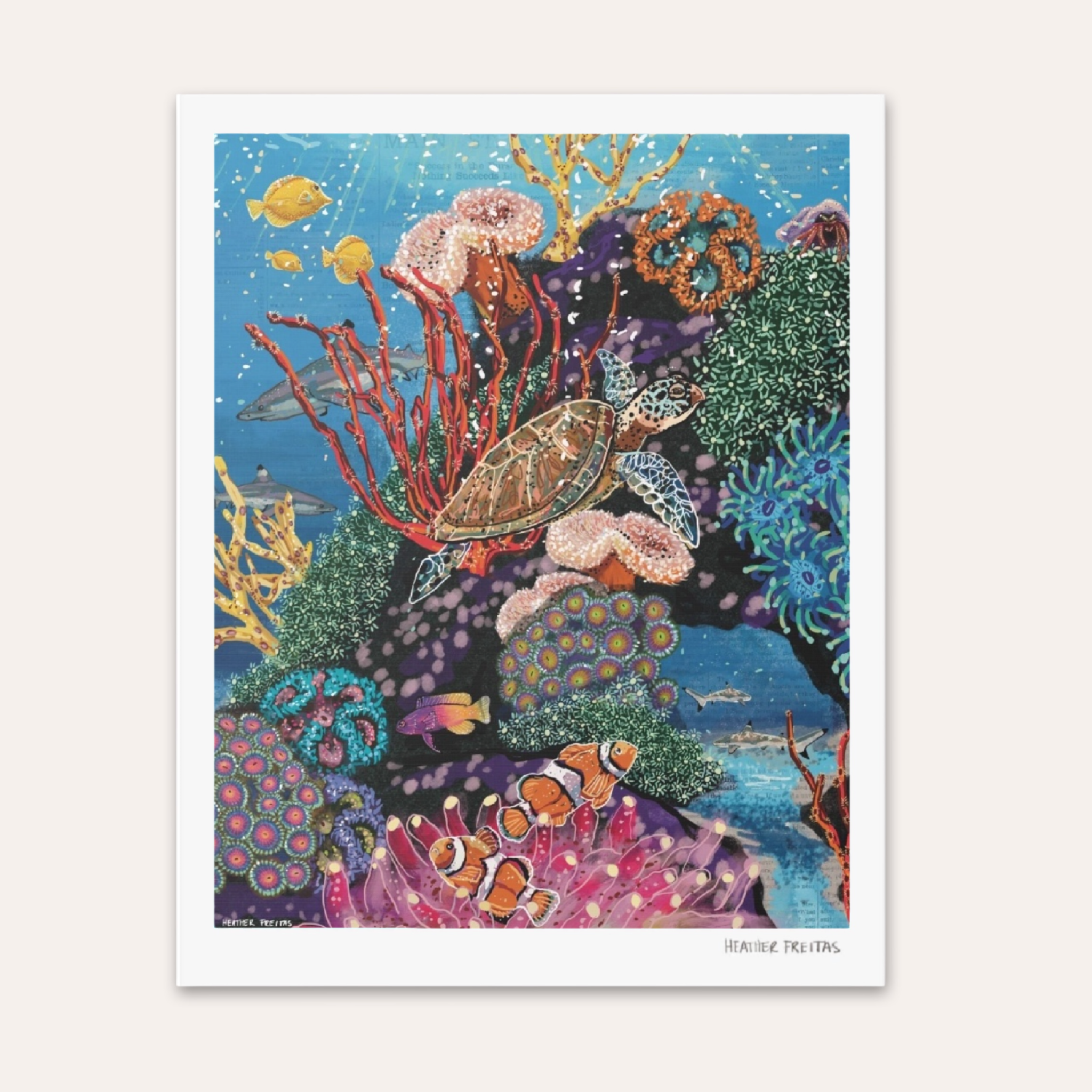 Turtle Tides Hand Signed Fine Art Print