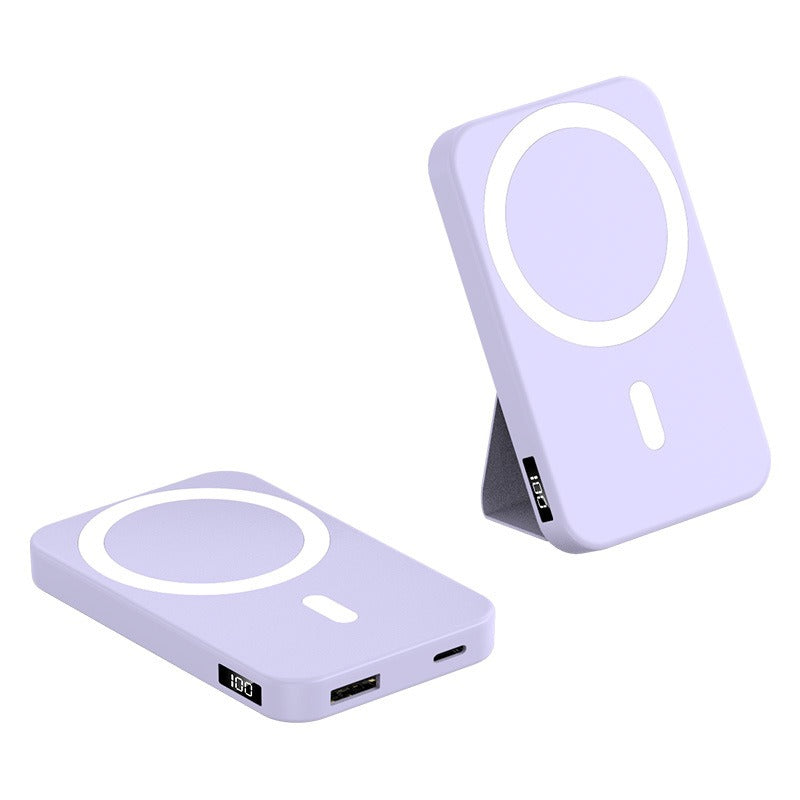Fast Charging Portable 10000mah Wireless Magnetic Power Bank with mini Stand 22.5W A89 bracket 20W purple 5000 V.I.P Digital Presence