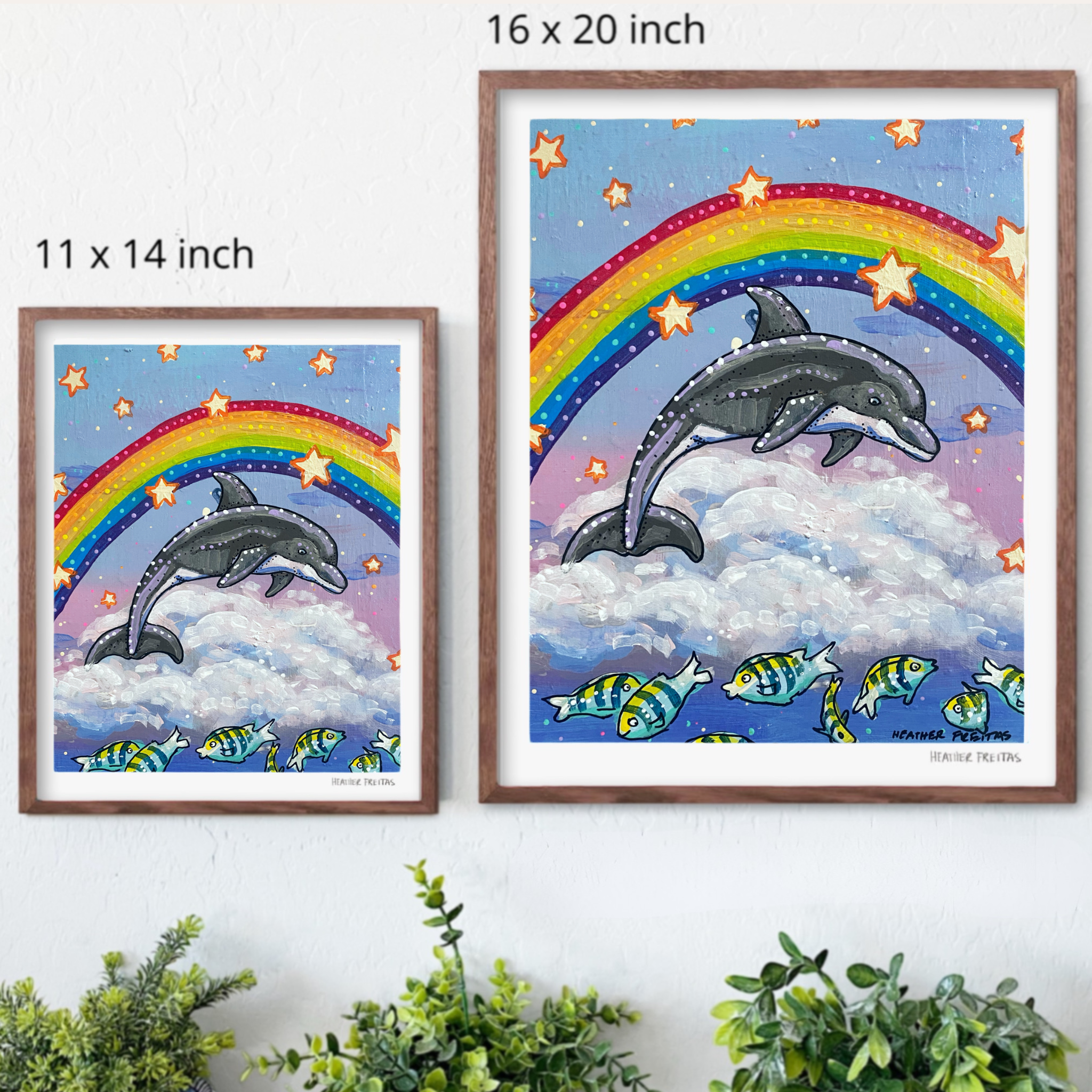 Dancing Dolphin Hand Signed Fine Art Print