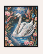 Serenity Swan Framed Fine Art Canvas Print