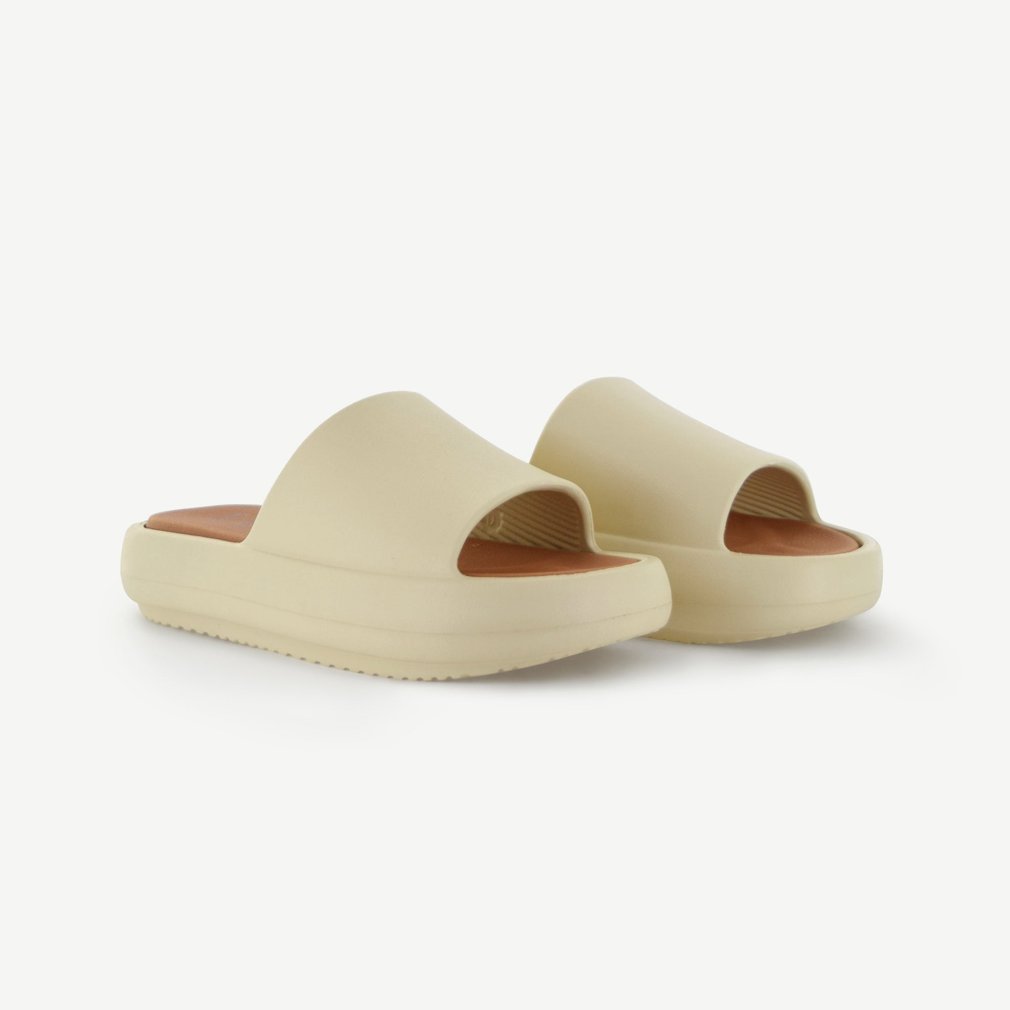 ST. TROPEZ: PLATFORM SLIDE - TAN Slippers Elle Footwear