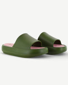ST. TROPEZ: PLATFORM SLIDE - OLIVE Slippers Elle Footwear