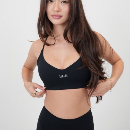 I Live in Luxury Black Sports Bra