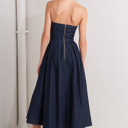 URBAN CORSET DENIM MIDI DRESS