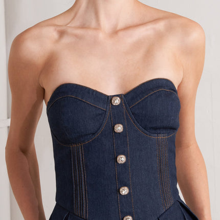 URBAN CORSET DENIM MIDI DRESS