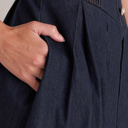 URBAN CORSET DENIM MIDI DRESS