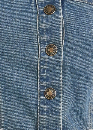 MIDNIGHT VOLUME DENIM MIDI DRESS