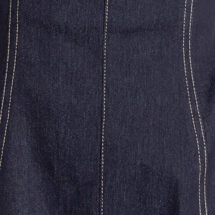 RAW ELEGANCE DENIM MIDI DRESS