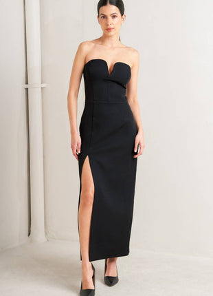 SECRET MOMENT WOVEN MIDI DRESS