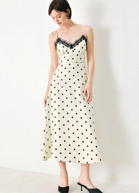 DOTTY SWEETHEART WOVEN MIDI DRESS