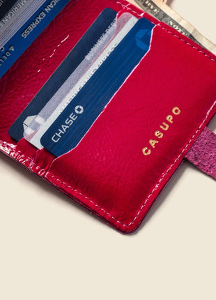 Wallet with Snap and Key Ring - Hot Pink