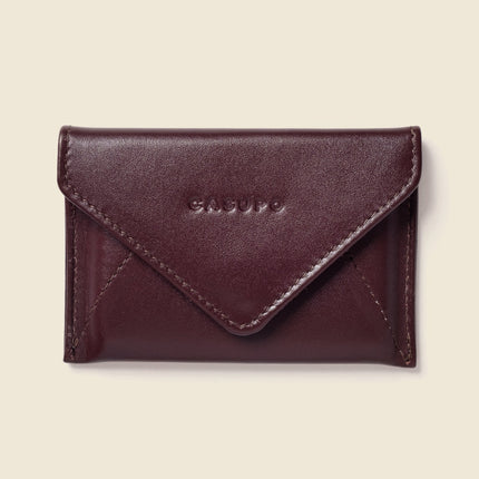 Burgundy Mini Envelope Wallet With RFID protection