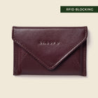 Burgundy Mini Envelope Wallet With RFID protection