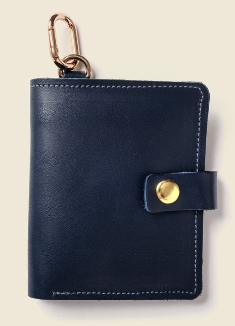 Wallet with Snap and Key Ring - Navy