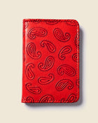 Handcrafted Red Paisley Bifold Wallet, Repurposed Leather Wallets & Purses CASUPO