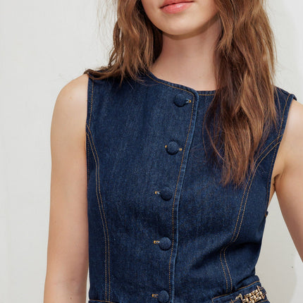 Indigo Icon Denim Vest Top
