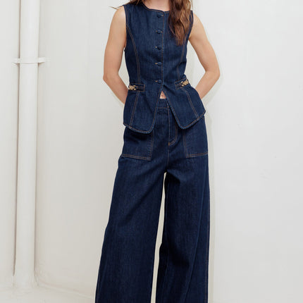 Indigo Icon Denim Vest Top