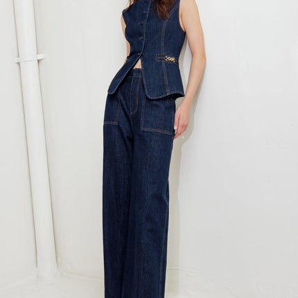 Indigo Icon Denim Vest Top