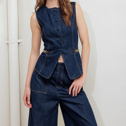 Indigo Icon Denim Vest Top