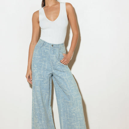 AIRY ROMANCE WIDE LEG DENIM PANTS