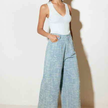 AIRY ROMANCE WIDE LEG DENIM PANTS