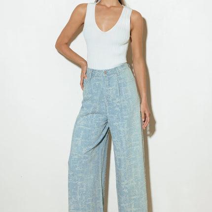 AIRY ROMANCE WIDE LEG DENIM PANTS