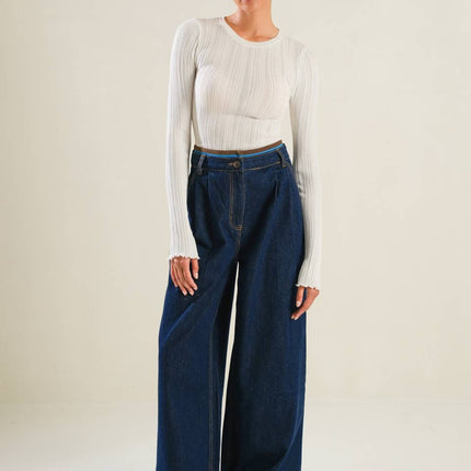 CRISP CANVAS DENIM PANTS