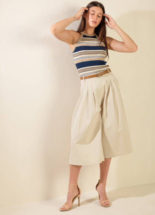 DRIFTING CURRENTS WOVEN CULOTTE PANTS