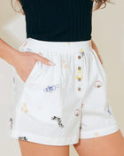 AFTER HOURS WHITE WOVEN SHORTS