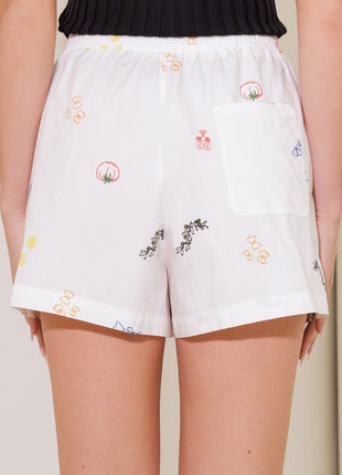 AFTER HOURS WHITE WOVEN SHORTS