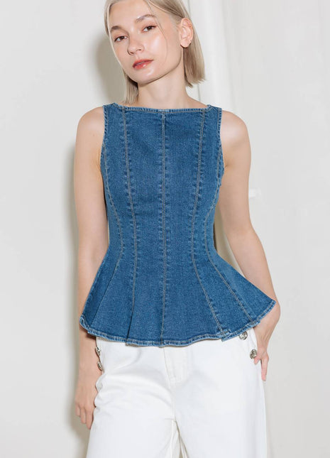 ENDURING SPARK BLUE DENIM TOP