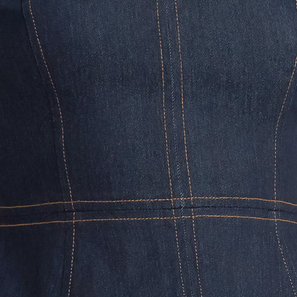 Strapless Panel Dark Denim Top