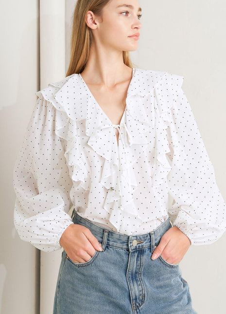MADE OF DREAMS POLKA DOT WOVEN TOP