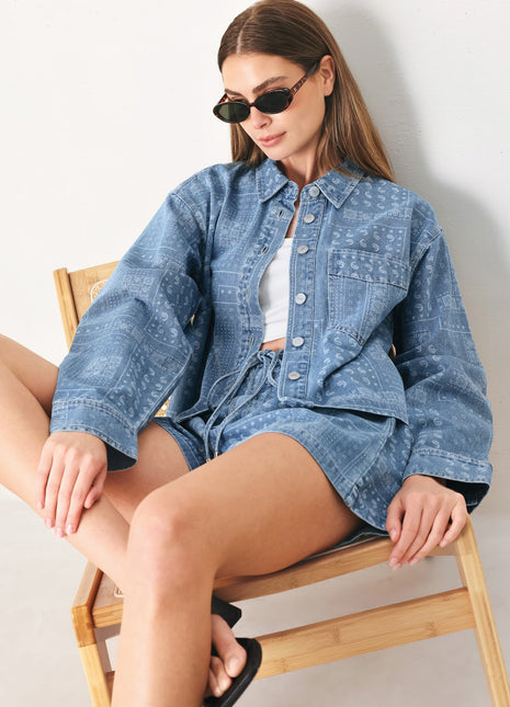VINTAGE BANDANA DENIM JACKET