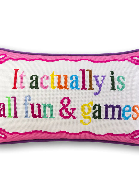 Fun And Games Needlepoint Pillow