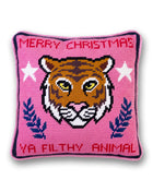 Filthy Animal Needlepoint Pillow