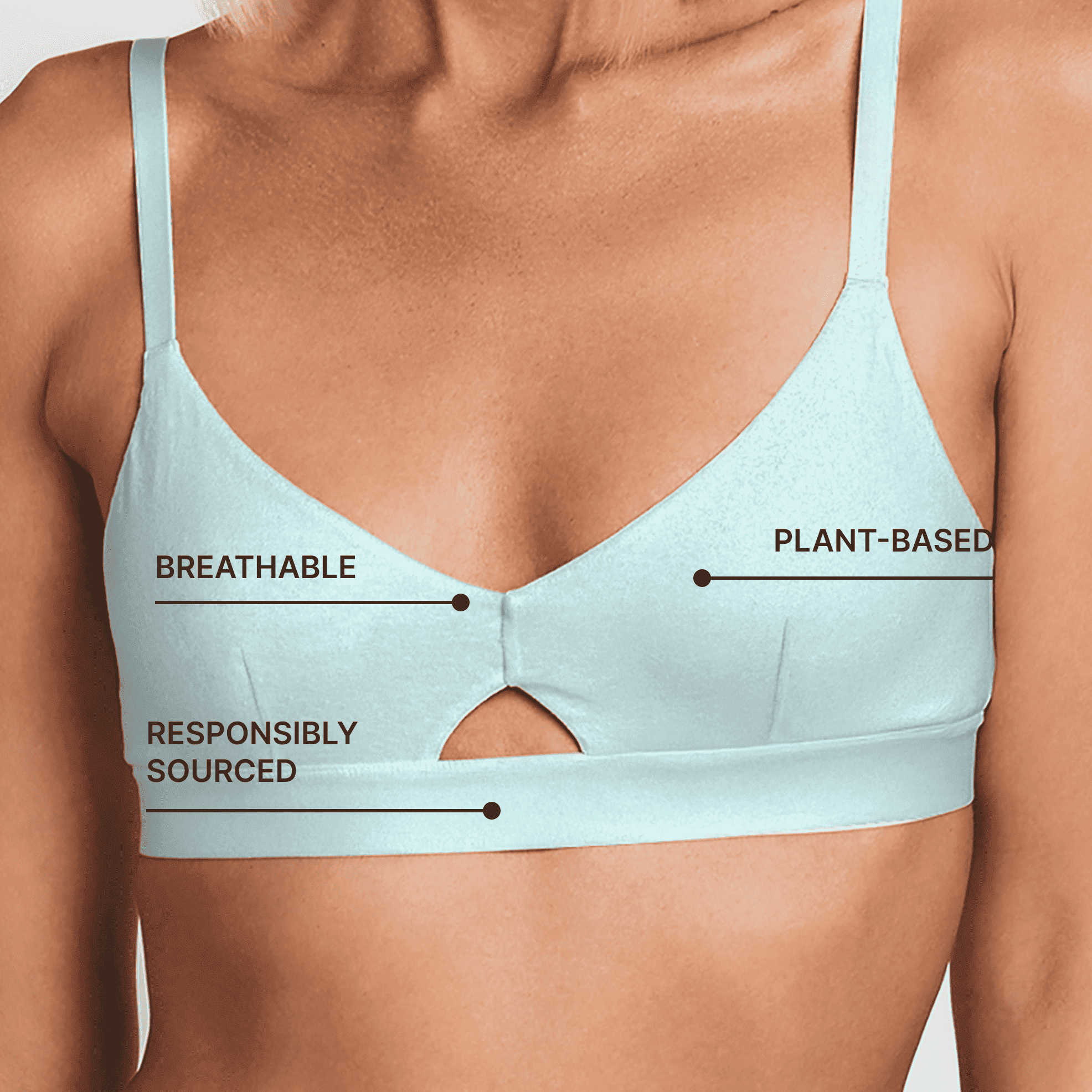Keyhole Bra, in Ocean blue