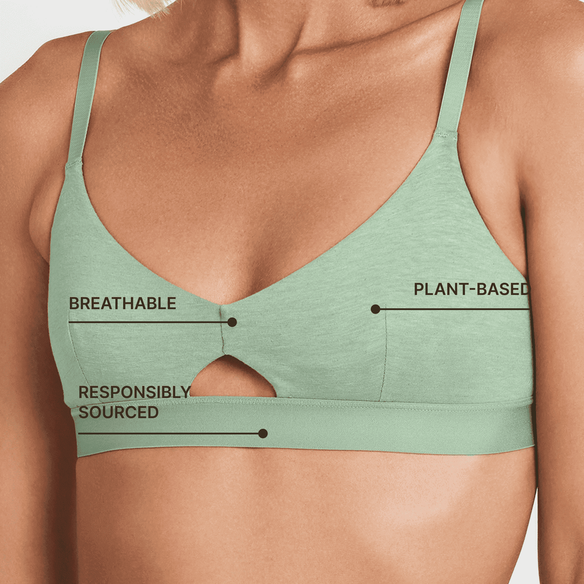 Keyhole Bra, in Matcha