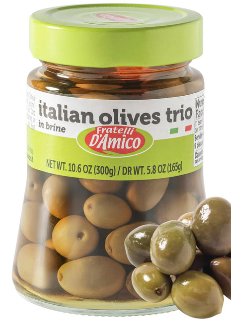 Fratelli D'Amico, Italian Olives Mix, Mediterranean Olives Mixed, 10.6 oz